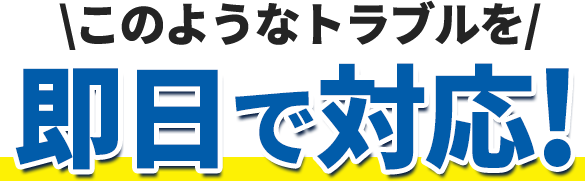 このようなトラブルを即日で対応！